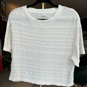 Madewell cream t-shirt size small texture details